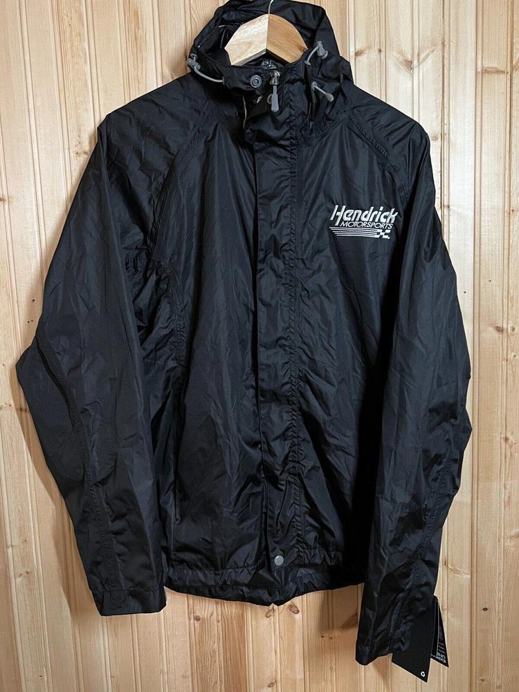 NWT Landway Rain Jacket Seam Sealed Black Hendrick Motorsports Packable sz M